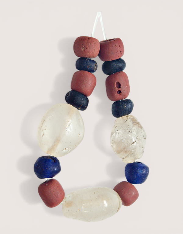 Antique Indo-Pacific beads (barter money) from Indonesia (700-1200 AD)