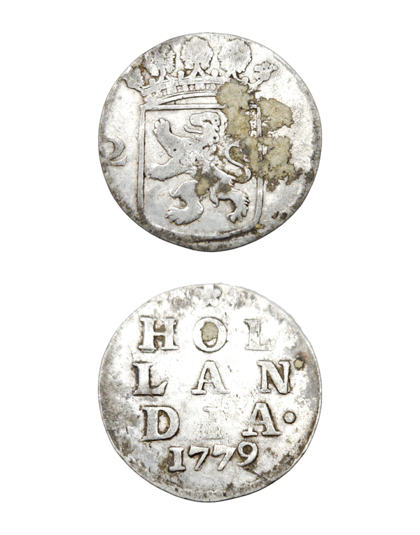 Netherlands, Holland 2 Stuiver (Silver) 1779 "Double Wapenstuiver" Ref: KM# 48, Ver# 56.4 Lot: 3692