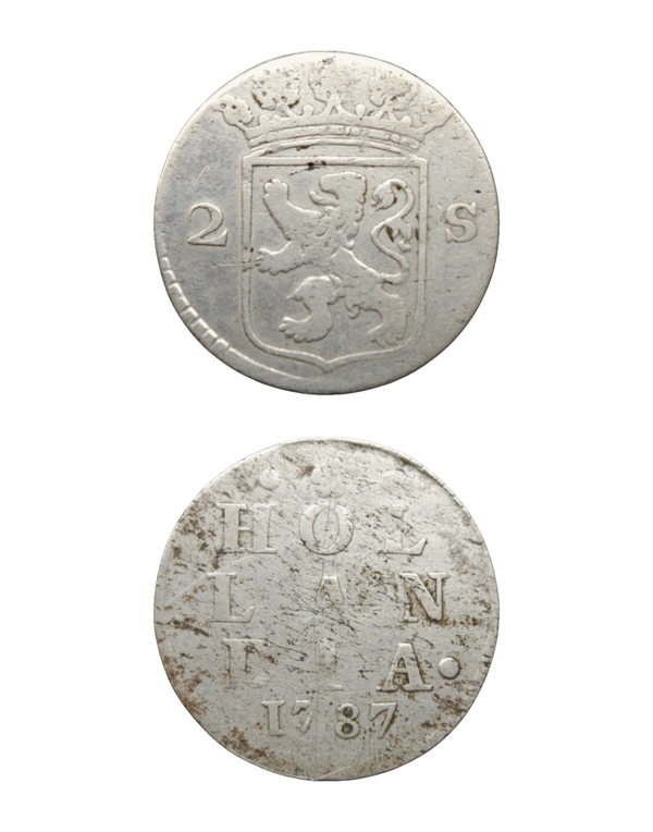 Netherlands, Holland 2 Stuiver (Silver) 1787 "Double Wapenstuiver" Ref: KM# 48, Ver# 56.4 Lot: 3695