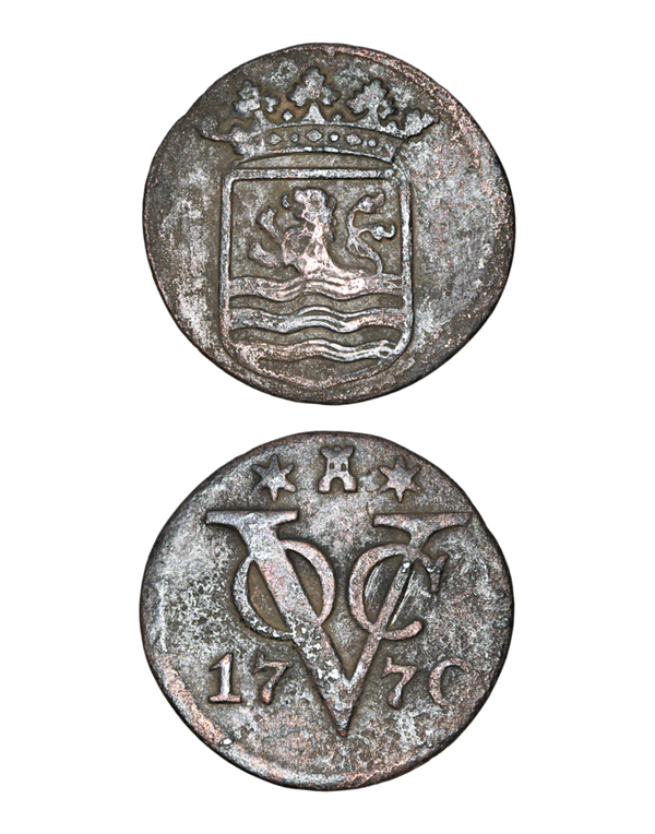 Netherlands East Indies (1601-1949)  ½ Duit 1770 Kabelrand Zeeland Ref: KM# 154, Passon 16,17 RR, Lot 3717