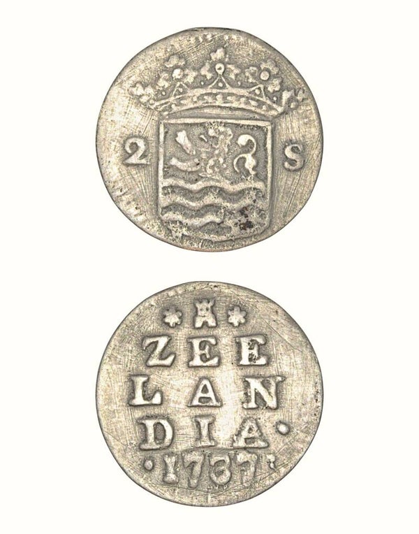 Netherlands › Dutch Republic › Zeeland 2 Stuivers 1737 "Double Wapenstuiver" Ref: KM# 59, Ver# 94.7 Lot: 3756