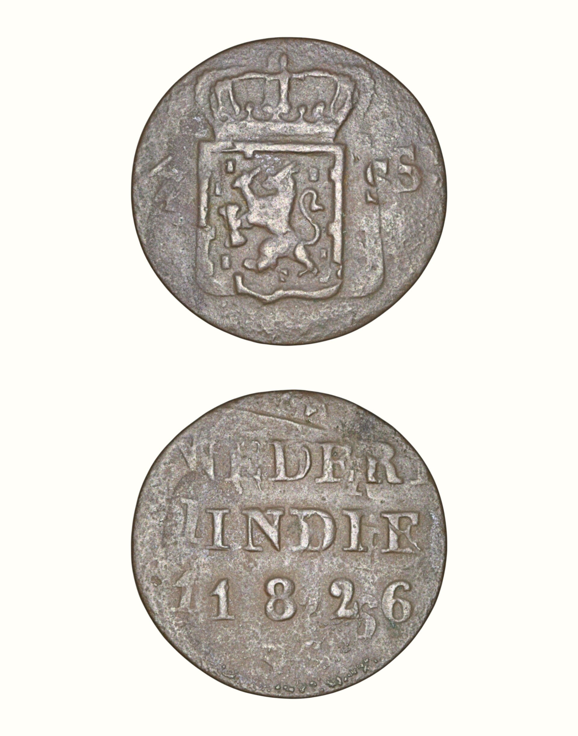 Netherlands East Indies (1601-1949)  ¼ Stuiver Ref: KM# Tn6 double struck coin Lot: 3759