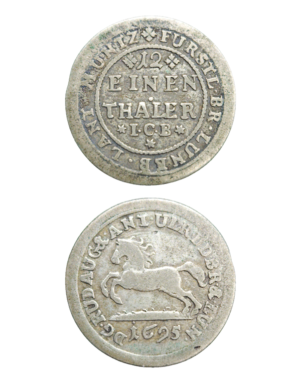 GERMANY, BRUNSWICK WOLFENBUTTEL, 1/12 Thaler 1695 ICB, KM.600, very fine Lot:  3766