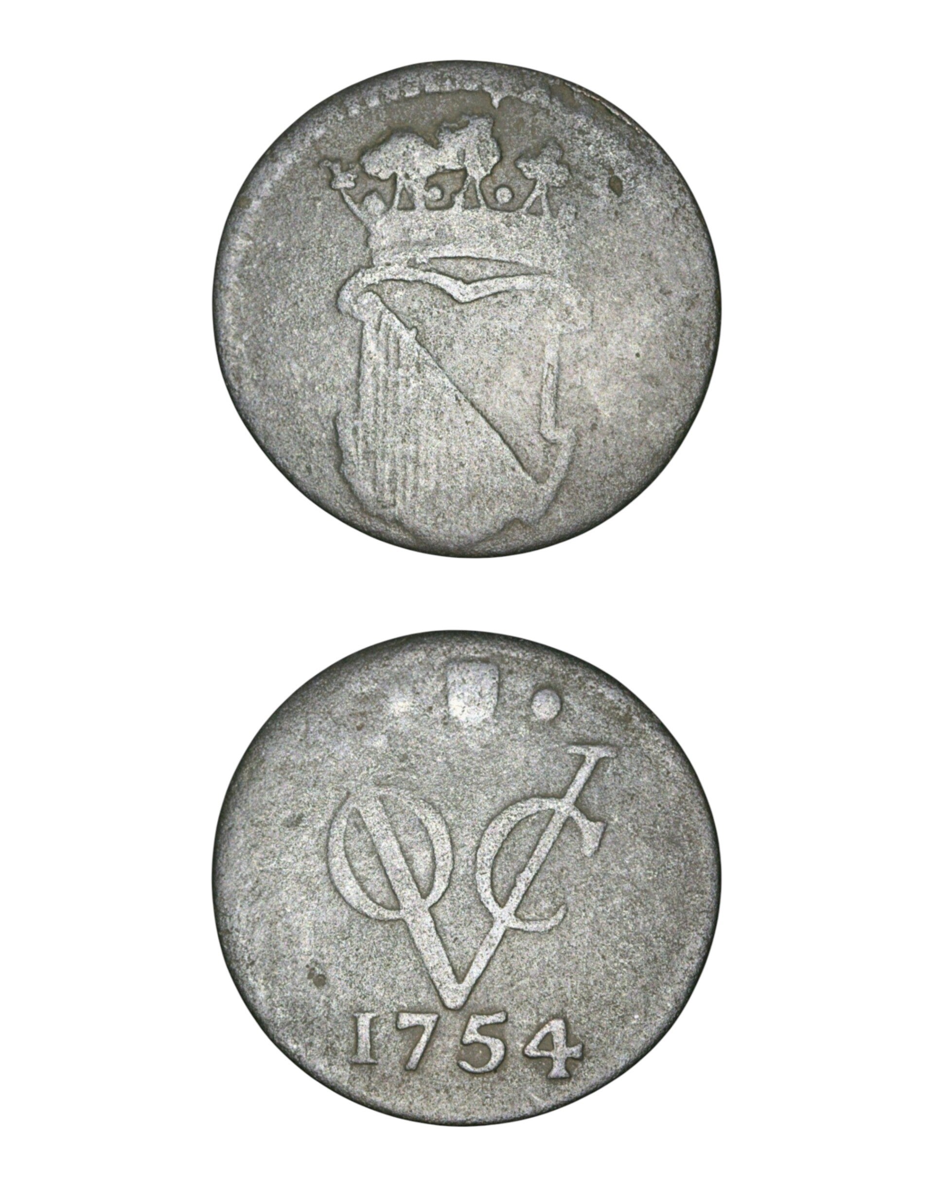 Netherlands East Indies (1601-1949)  ½ Duit 1754 Utrecht Ref: KM# 112 Lot:  3777