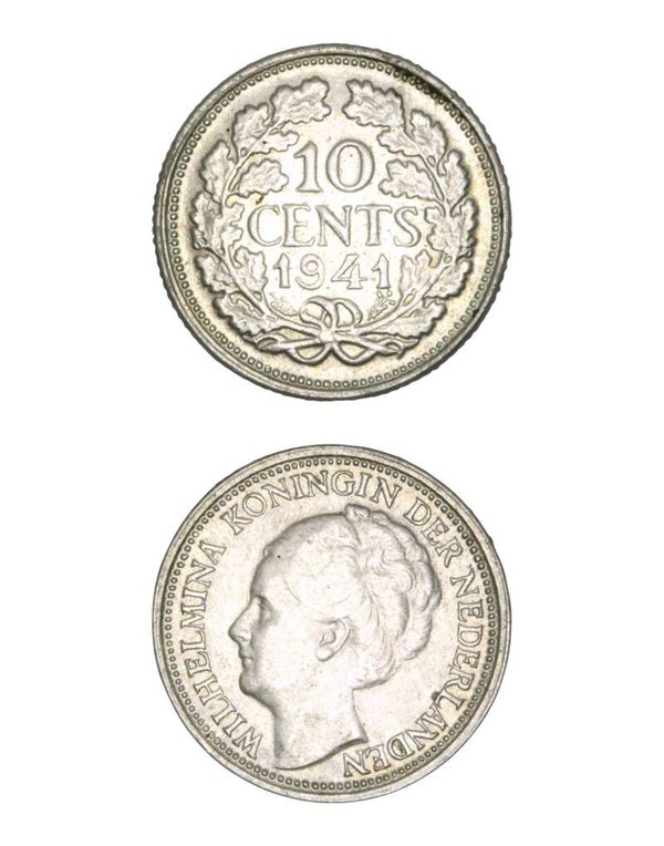 Netherlands > 10 Cents 1941 - Wilhelmina Ref: KM# 163, Schön# 43 Lot:  3789