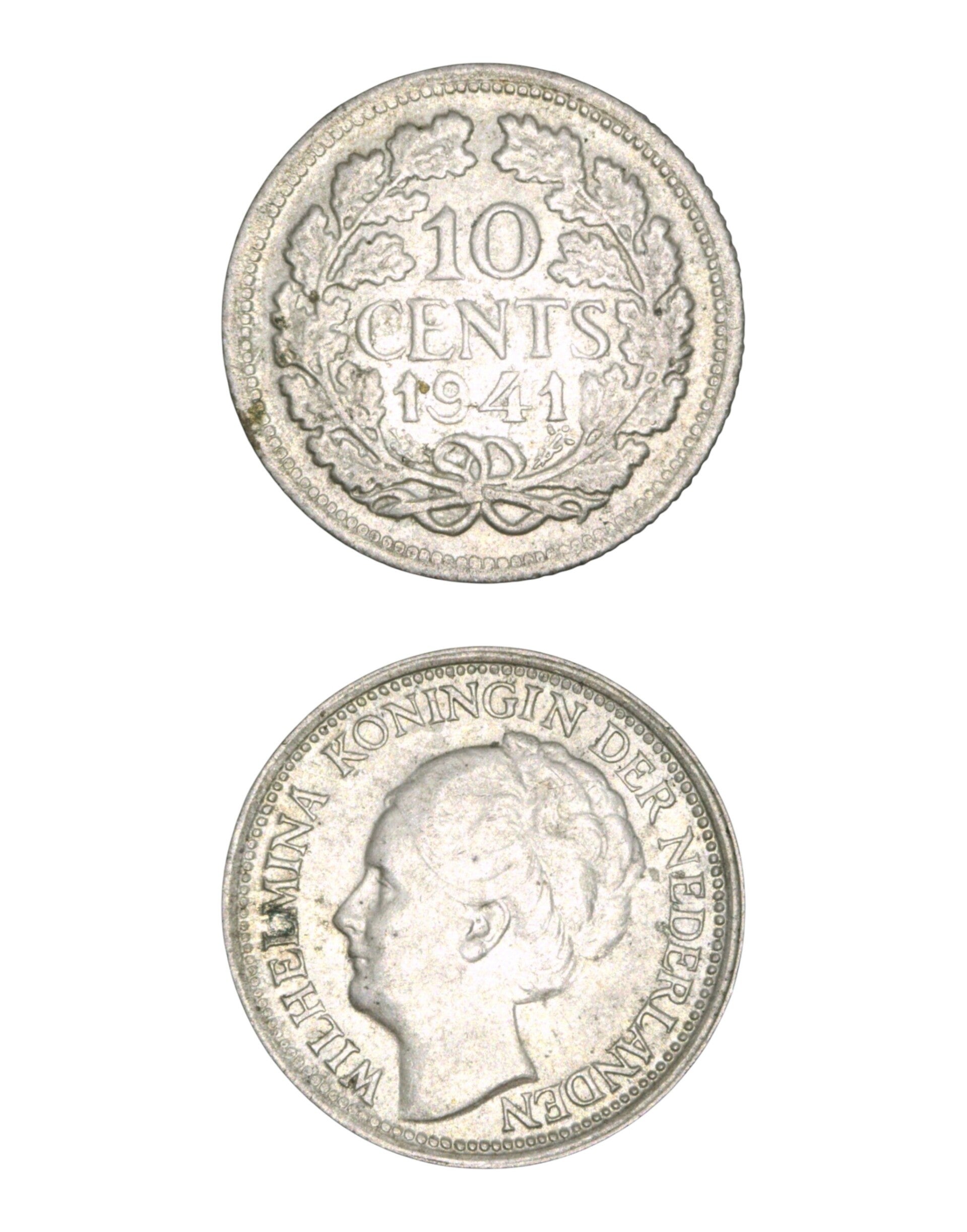 Netherlands > 10 Cents 1941 - Wilhelmina Ref: KM# 163, Schön# 43 Lot:  3790
