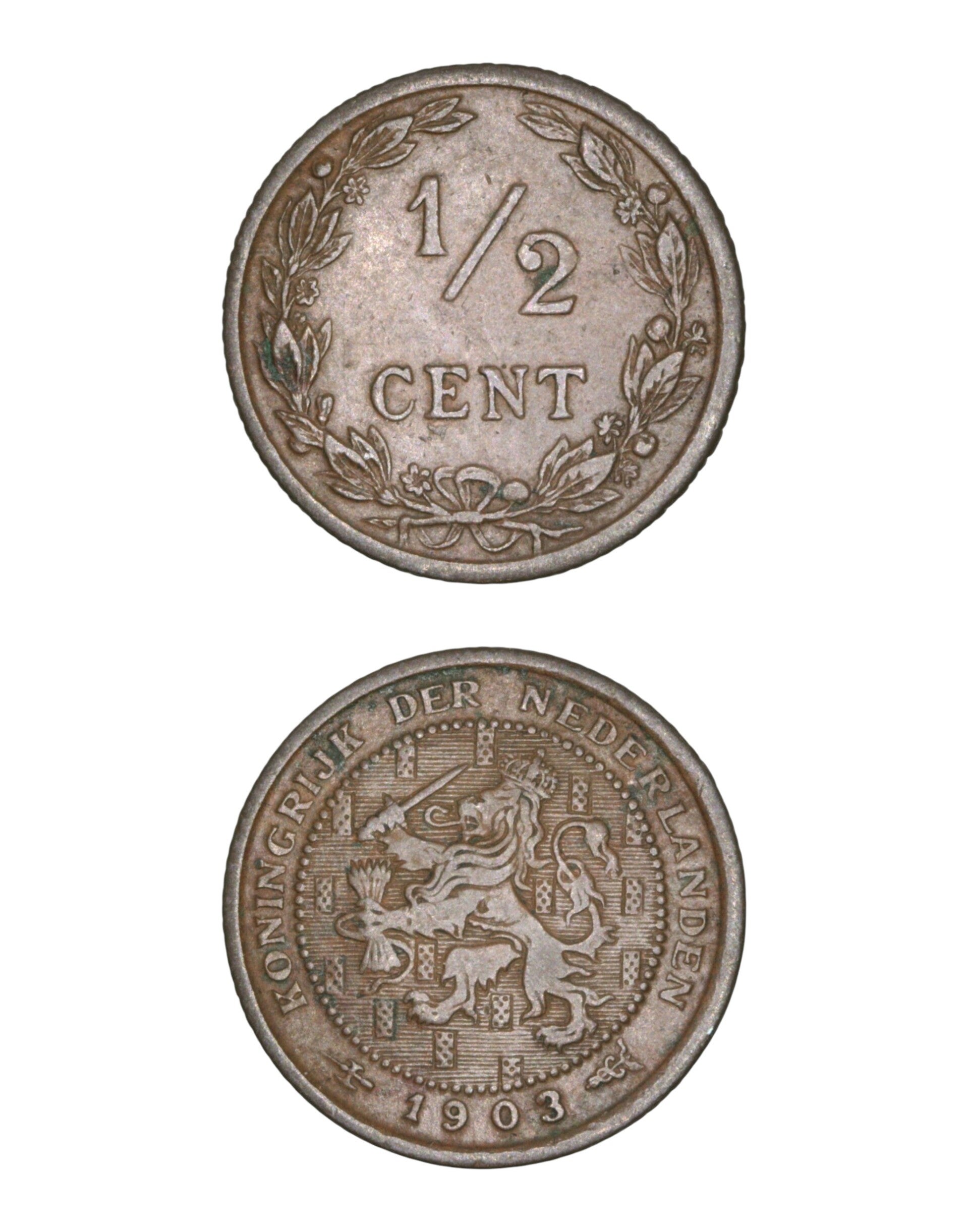 Netherlands > ½ Cent 1903 type II Ref: Sch# 1004 Lot:  3803
