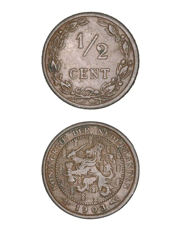 Netherlands > ½ Cent 1903 type II Ref: Sch# 1004 Lot:  3803