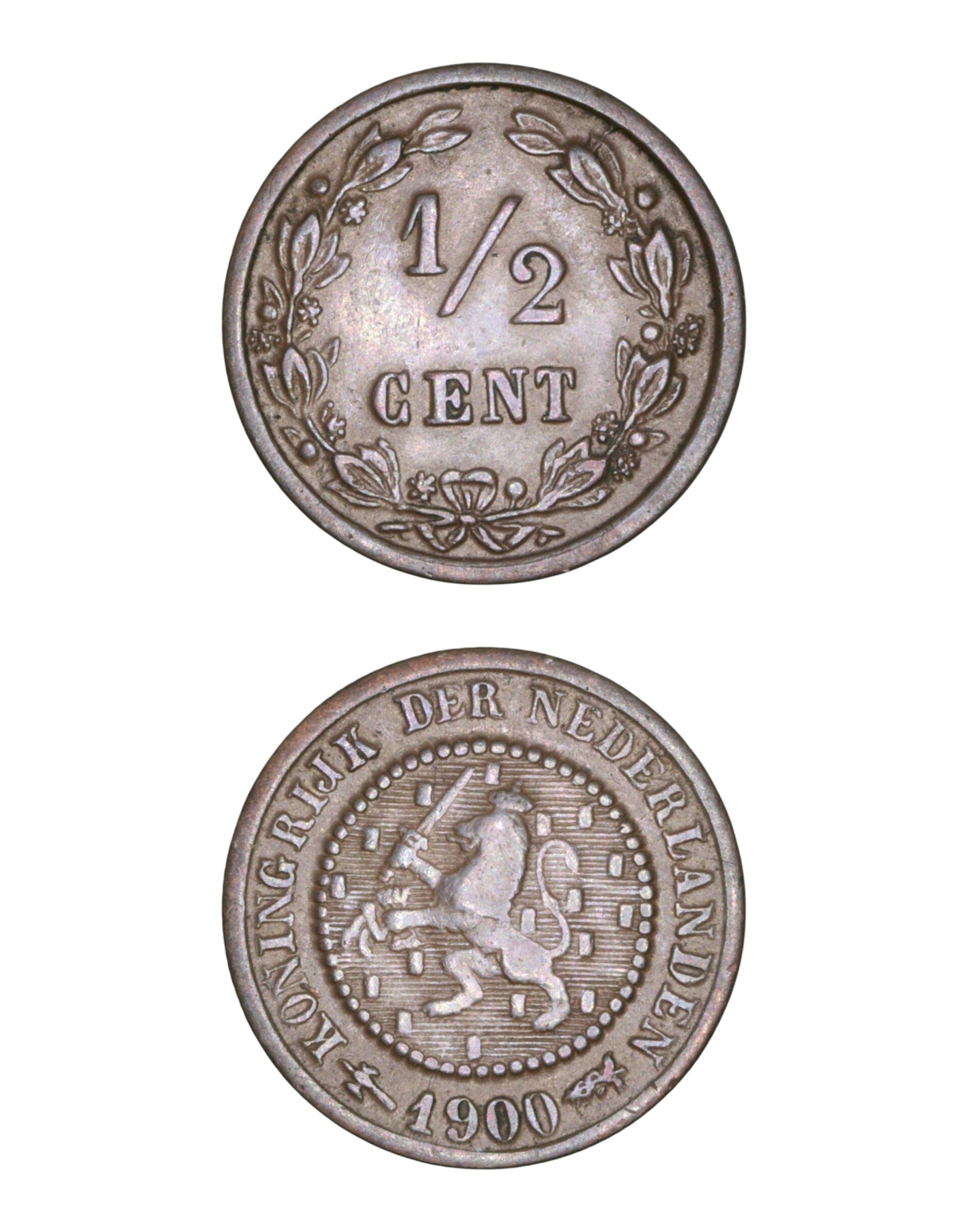 Netherlands > ½ Cent 1900  Ref: KM# 109, Sch# 1002 Lot:  3804