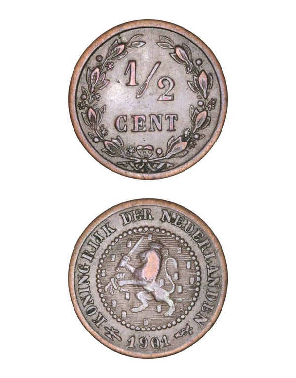 Netherlands > ½ Cent 1901  Ref: KM# 109, Sch# 1003 Lot:  3807