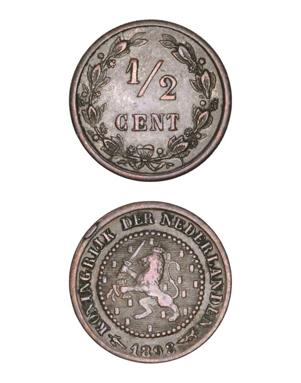 Netherlands > ½ Cent 1898  Ref: KM# 109, Sch# 1001 Lot:  3808