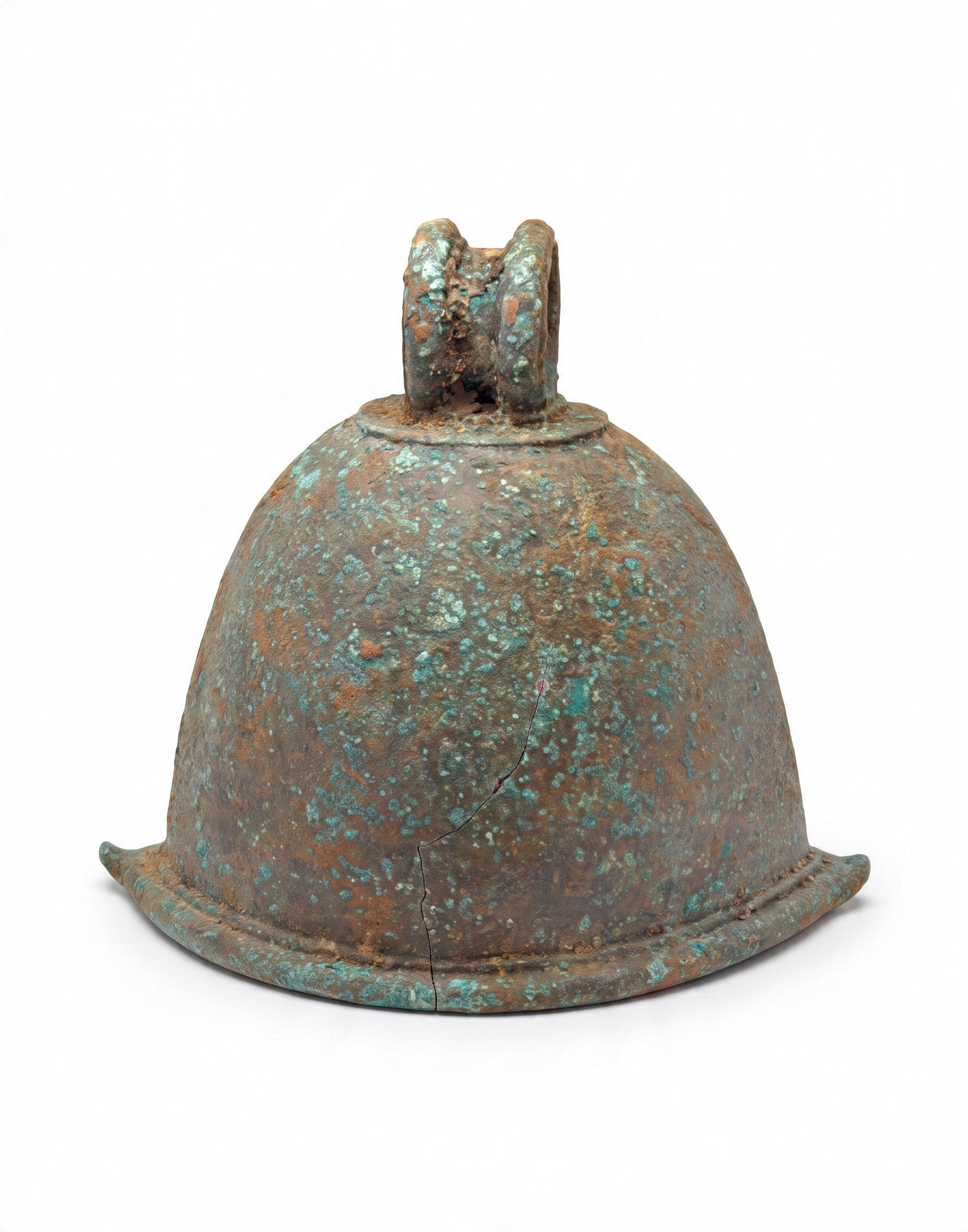 Indonesia - Quite a large antique Javanese Bronze Ritual Bell (Ghanta) – Beautiful Patina (with a crack) Lot:  3812