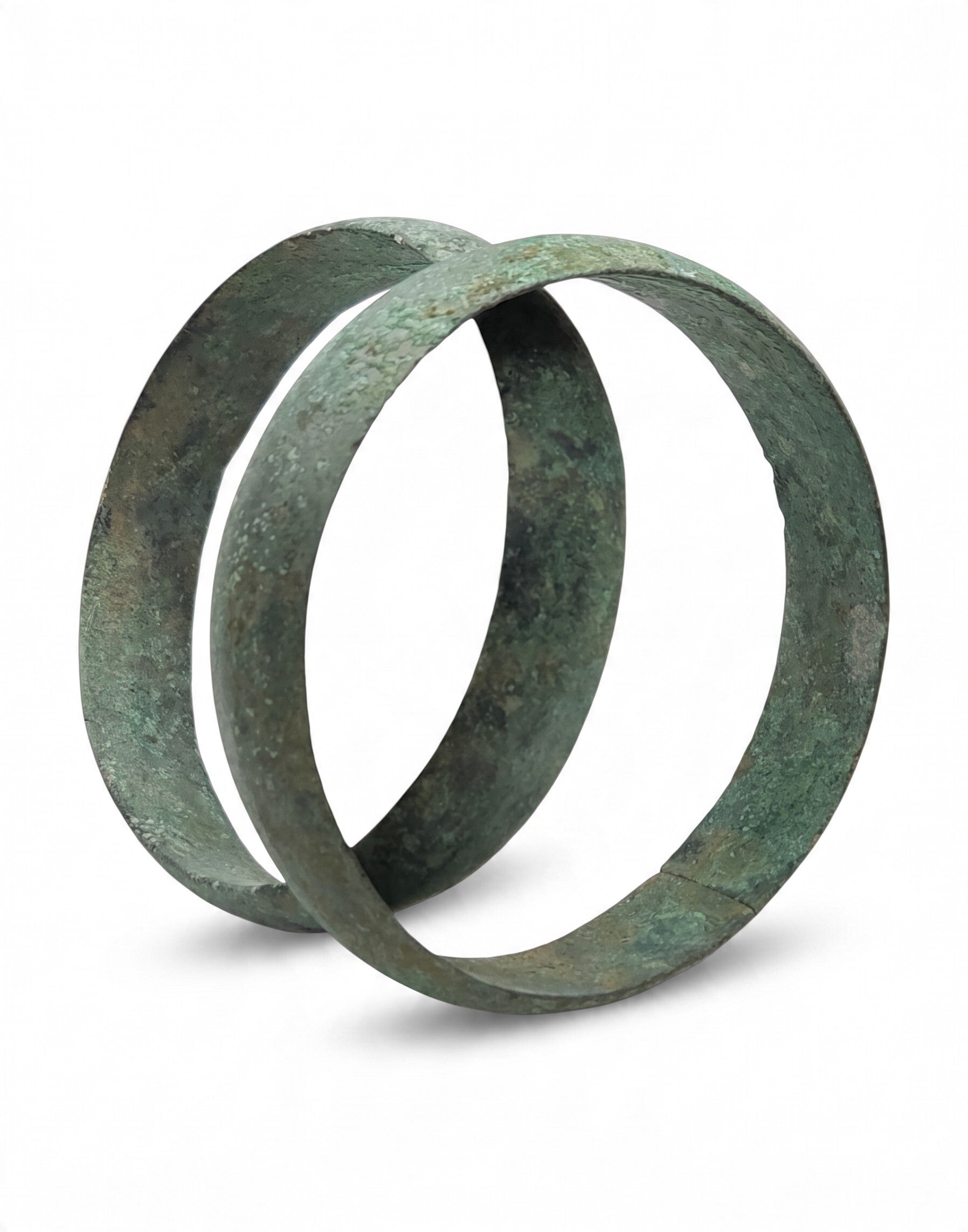 Central Javanese Period (700–1000 AD) Copper alloy (Bronze?) Bangle pair with great patina Lot:  3818