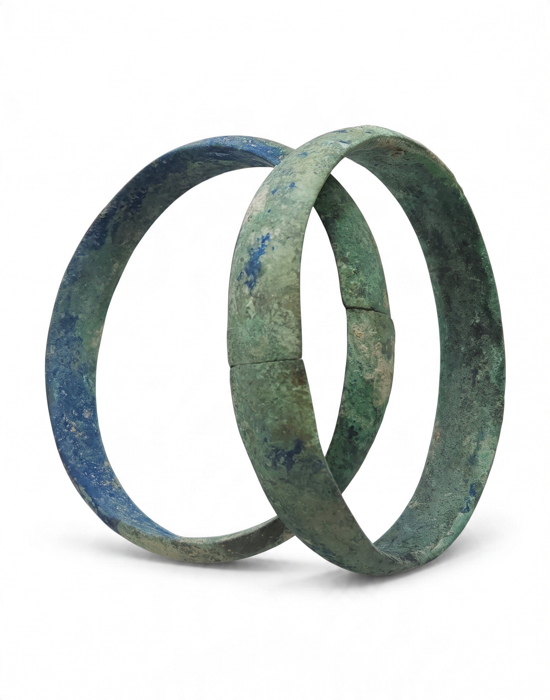 Southeast Asian. 1-5th Century, Bronze Bangle pair with magnificent patina Lot:  3819