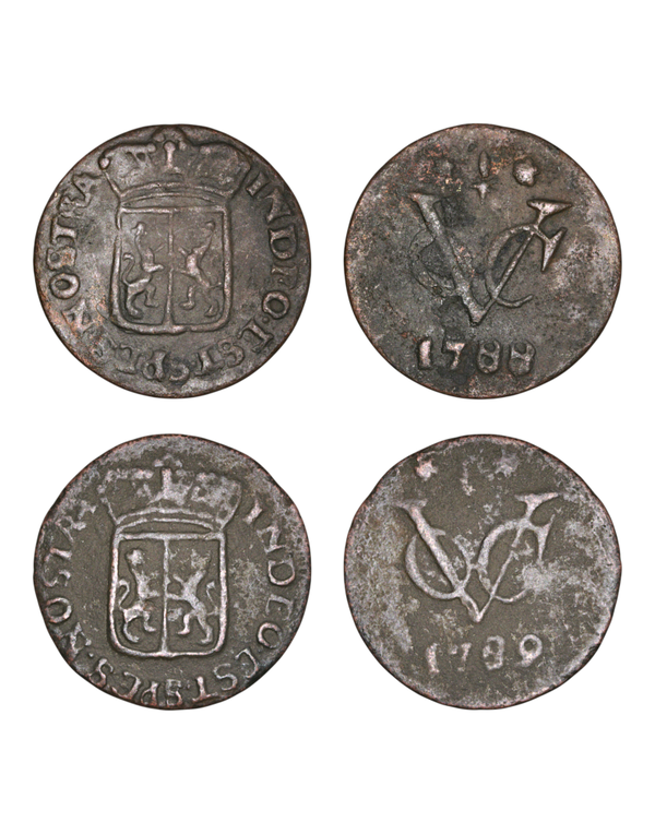 Netherlands East Indies (1601-1949)> ½ Duit 1788, 1789 Gelderland Ref: KM#55, Passon 11.12 Lot:  3823