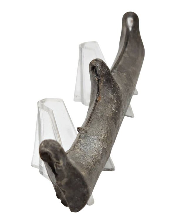 Antique Southeast Asian Very Big Tin-Lead 'Boat / Clamp Money' Proto-Currency – 138mm, 191g Southeast Asia (Malay Peninsula / Indonesia) 16th – 18th Century Lot:  3841