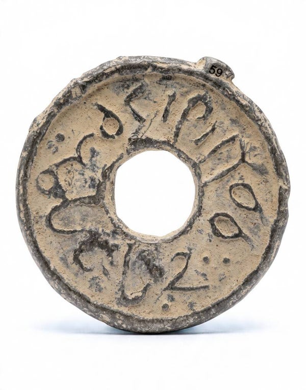 Indonesia › Sultanate of Palembang, 1 Pitis Yrs 1710-1778  Zarb fi Bilad Palembang, readily disting-uished by the character like a "2," 19-20 mm, Millies 201, Palembang 14.1 Lot:  3867