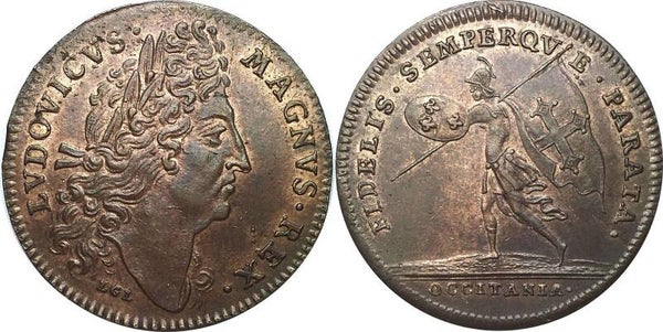 France, Kindom - AE nd. Jeton Royal Louis XIV. EF+