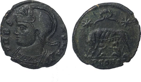 Roman Empire, Constantine I (AD 307-337),Urbs Roma AE Follis, Commemorative Series. VF