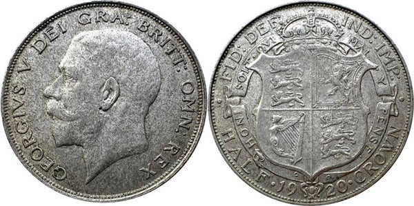 Great Britain - 1/2 Crown 1920 1st type, King George V. AU