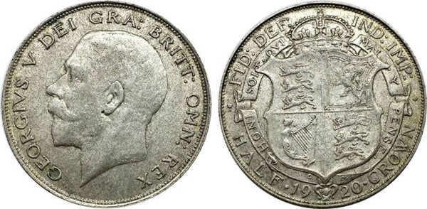 Great Britain - 1/2 Crown 1920 George V EF+