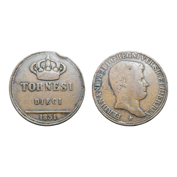 10 Tornesi 1831 - Ferdinando II (1st portrait) Ref: KM# 306 Kingdom of the • Ducat (1815-1860), itemnumber: W5023