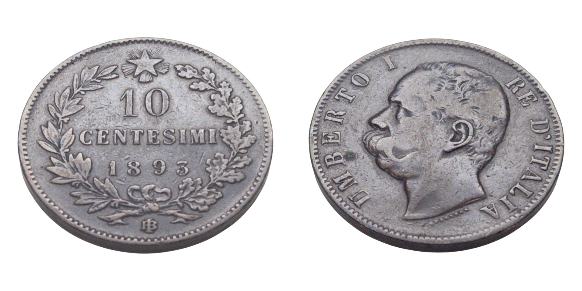 10 Centesimi 1893 BI- Umberto I Ref: KM# 27.1, itemnumber: W5031