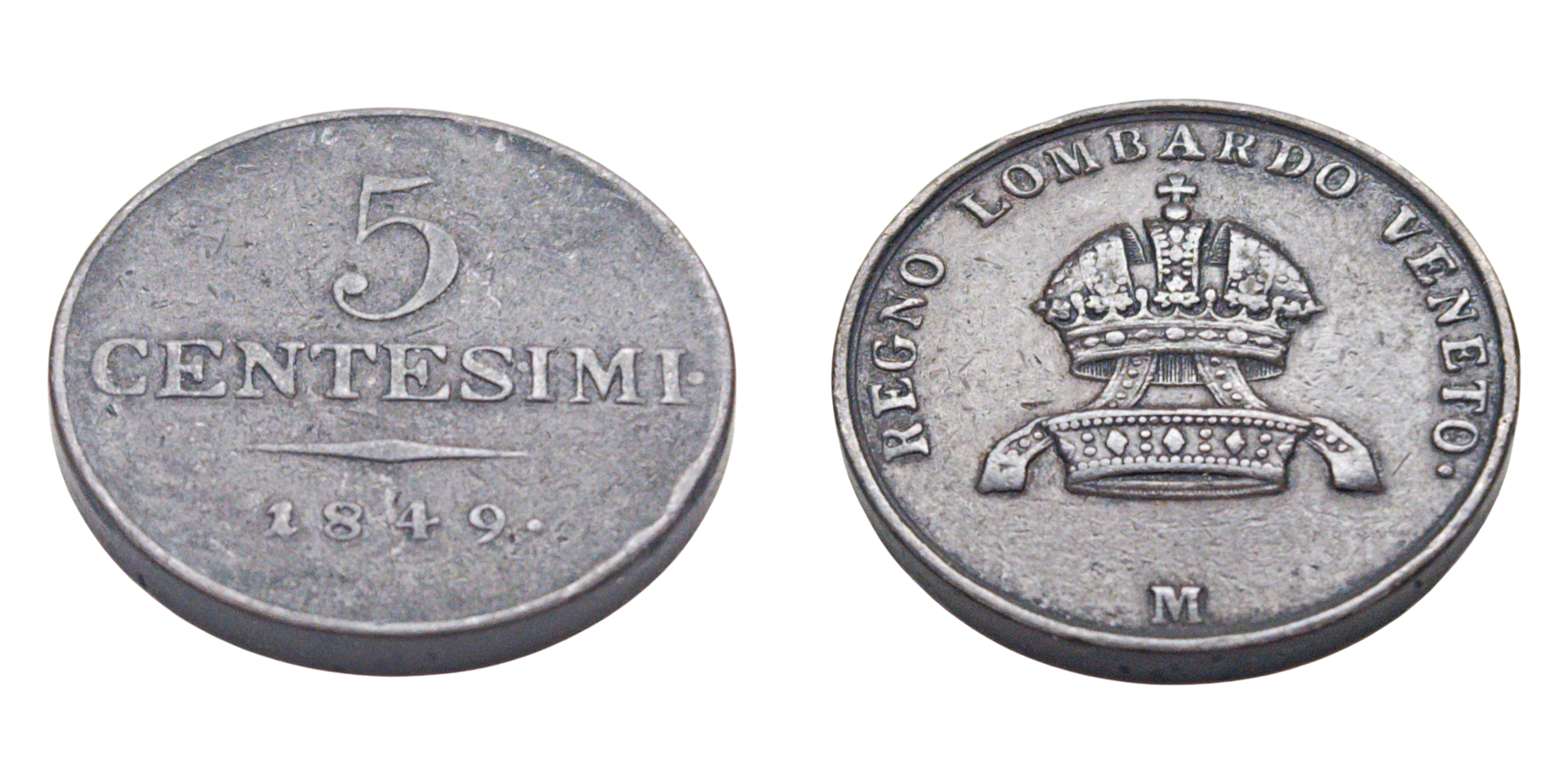 Kingdom of Lombardy-Venetia, 5 Centesimi 1849 M - Francis Joseph I Ref: C# 27, itemnumber: W5033