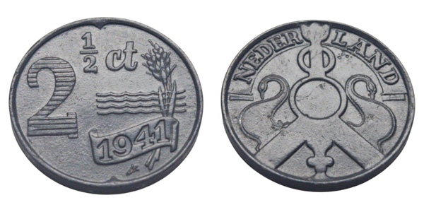 2½ Cents 1941 German Occupation Ref: KM# 171, Sch# 1037, itemnumber: W5041