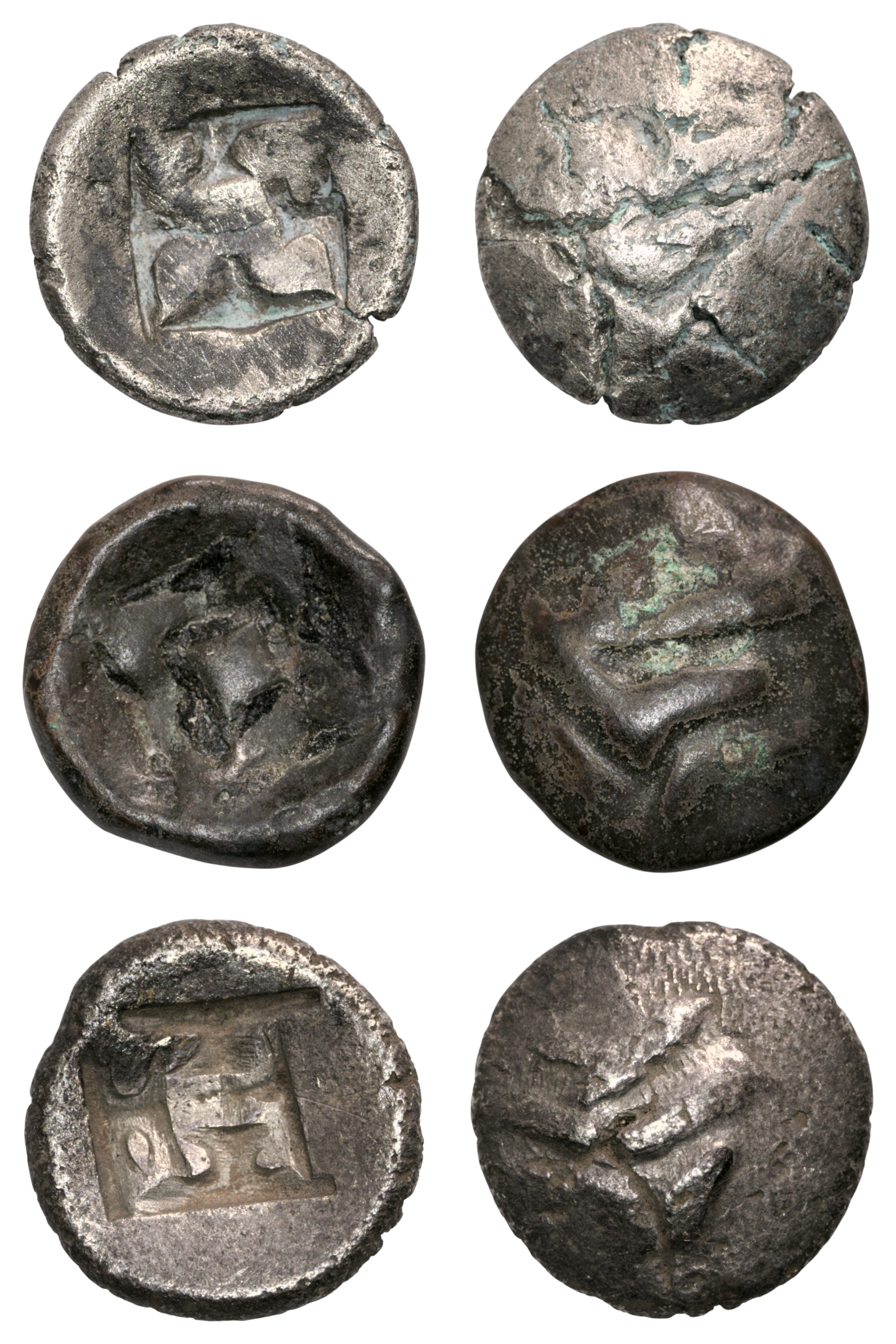 Indonesia. 24 krisnalas (Silver) ND (1293-1524) Majapahit Djampol (3 coins), itemnumber: W5055