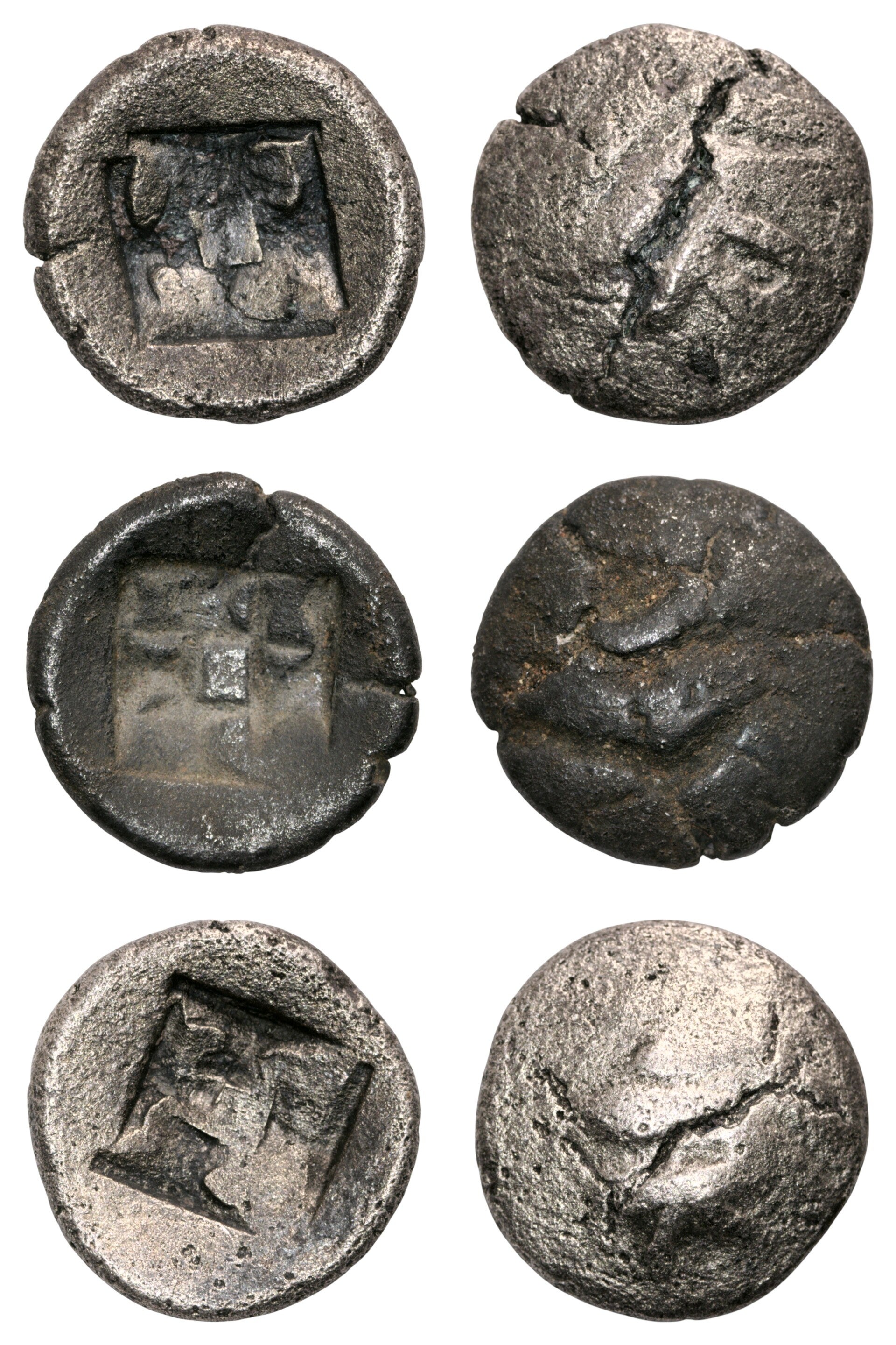 Indonesia. 24 krisnalas (Silver) ND (1293-1524) Majapahit Djampol (3 coins), itemnumber: W5058