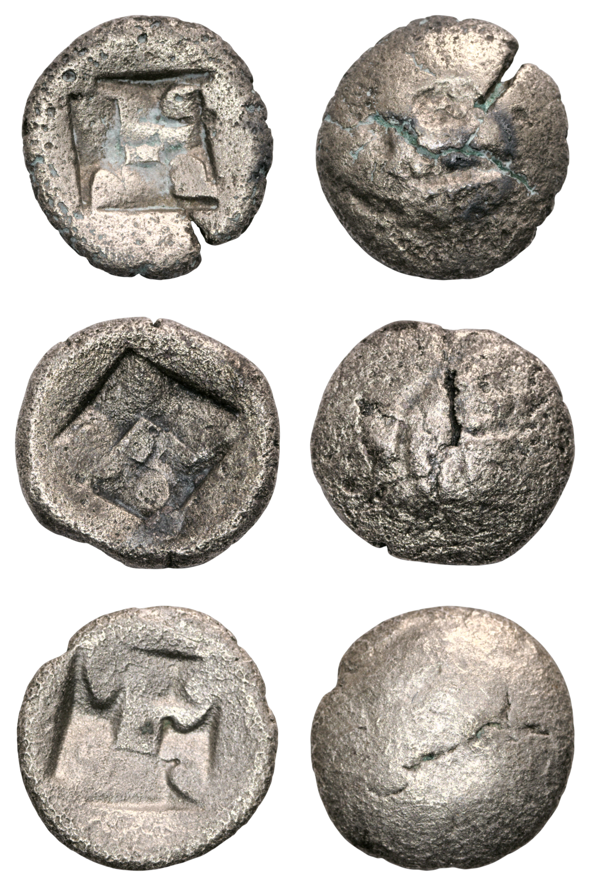 Indonesia. 24 krisnalas (Silver) ND (1293-1524) Majapahit Djampol (3 coins), itemnumber: W5060