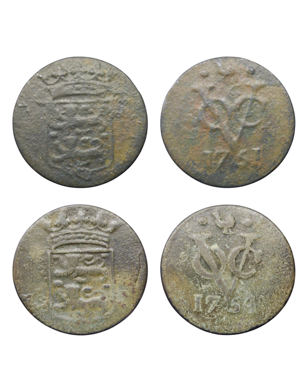 Netherlands East Indies (1601-1949) 1 Duit 1751, 1754, West Friesland Hoorn, Teunis Kist, cock, 1741-1761 Ref: KM# 131, Passon 15,12, itemnumber: W5112