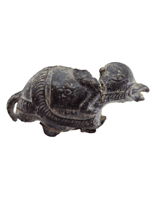 Majapahit Hollow-Cast Divine Rider on Sacred Bird Gajah Mina or an early variant of the Makara. (13th–16th Century), itemnumber: W5133