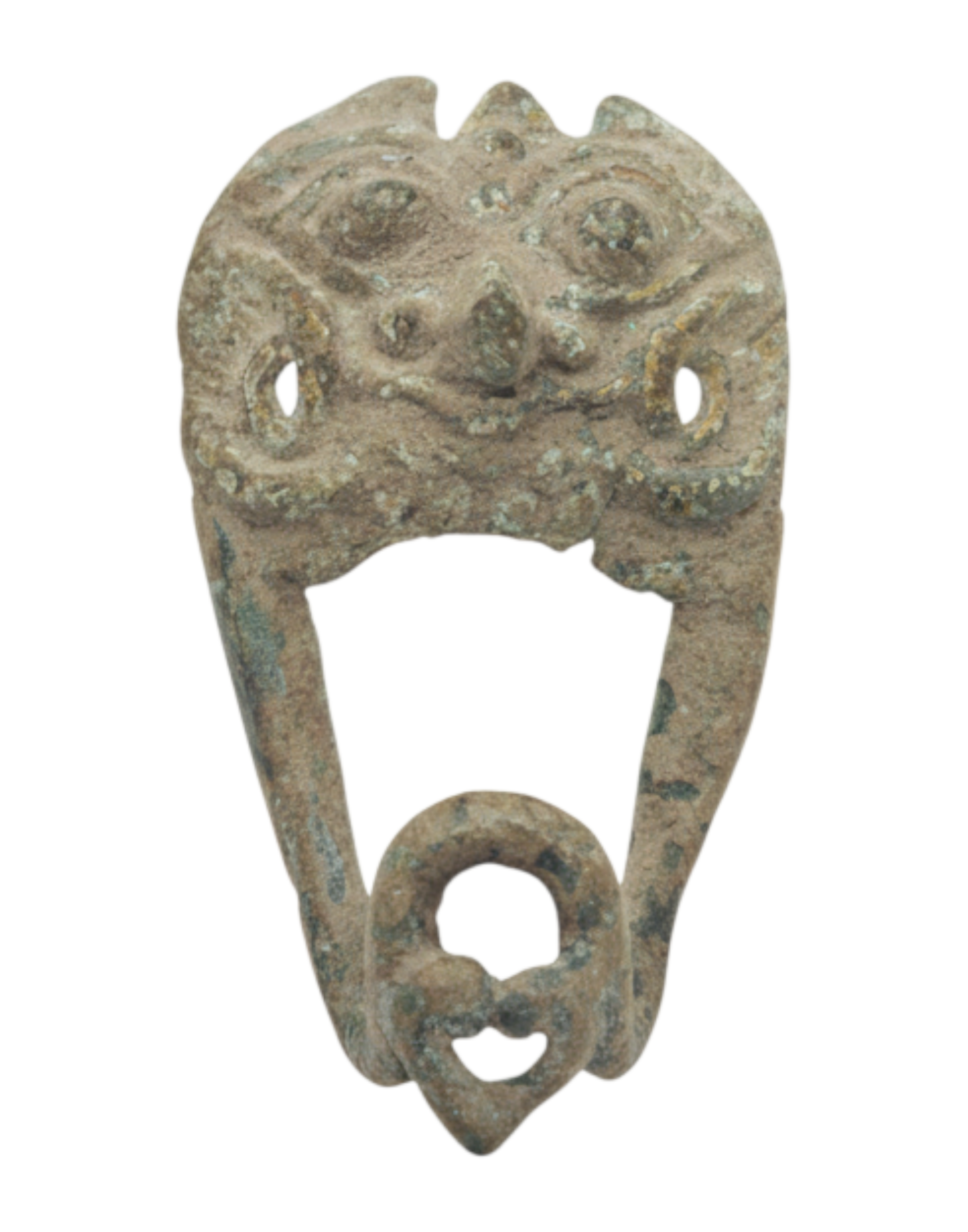 Exquisite Majapahit Bronze ceremonial artifact Kala Amulet: 'The Guardian Spirit'. Indonesia (13th - 16th Century)., itemnumber: W5140