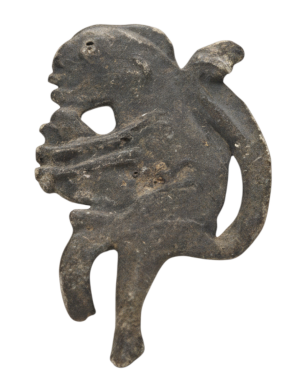 A charming and authentic votive Tin figure: 'The Spirit of the Monkey' (Majapahit Empire, 13th - 16th Century), itemnumber: W5141