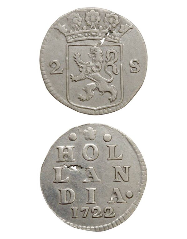 Netherlands › Dutch Republic › Holland 2 Stuivers 1722 "Double Wapenstuiver" Ref: KM# 48, Ver# 56.4, itemnumber: W5159