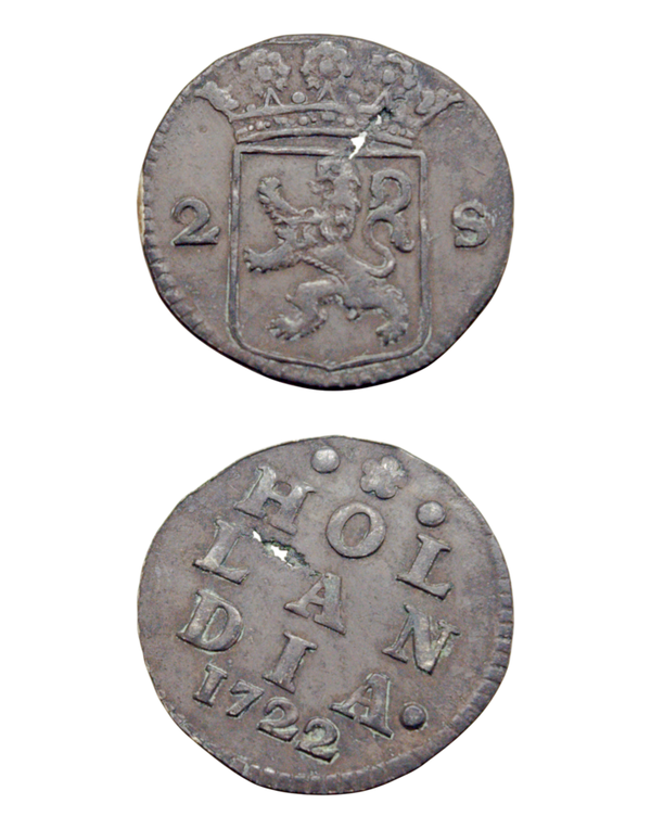 Netherlands › Dutch Republic › Holland 2 Stuivers 1722 "Double Wapenstuiver" Ref: KM# 48, Ver# 56.4, itemnumber: W5159