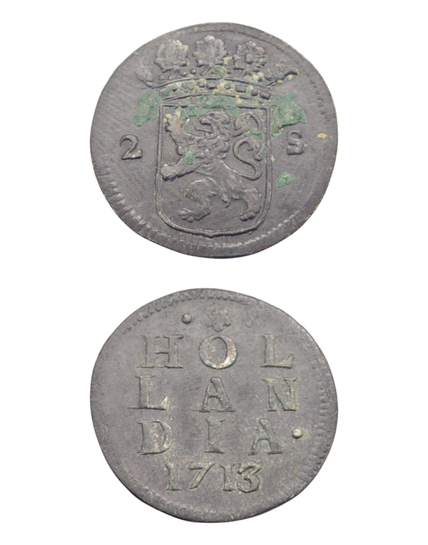 Netherlands › Dutch Republic › Holland 2 Stuivers 1713 "Double Wapenstuiver" Ref: KM# 48, Ver# 56.4, itemnumber: W5168