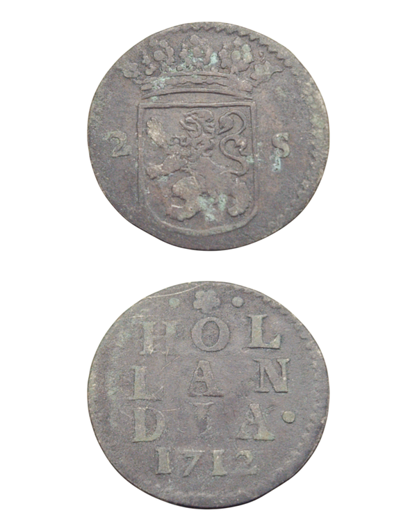 Netherlands › Dutch Republic › Holland 2 Stuivers 1712 "Double Wapenstuiver" Ref: KM# 48, Ver# 56.4, itemnumber: W5170