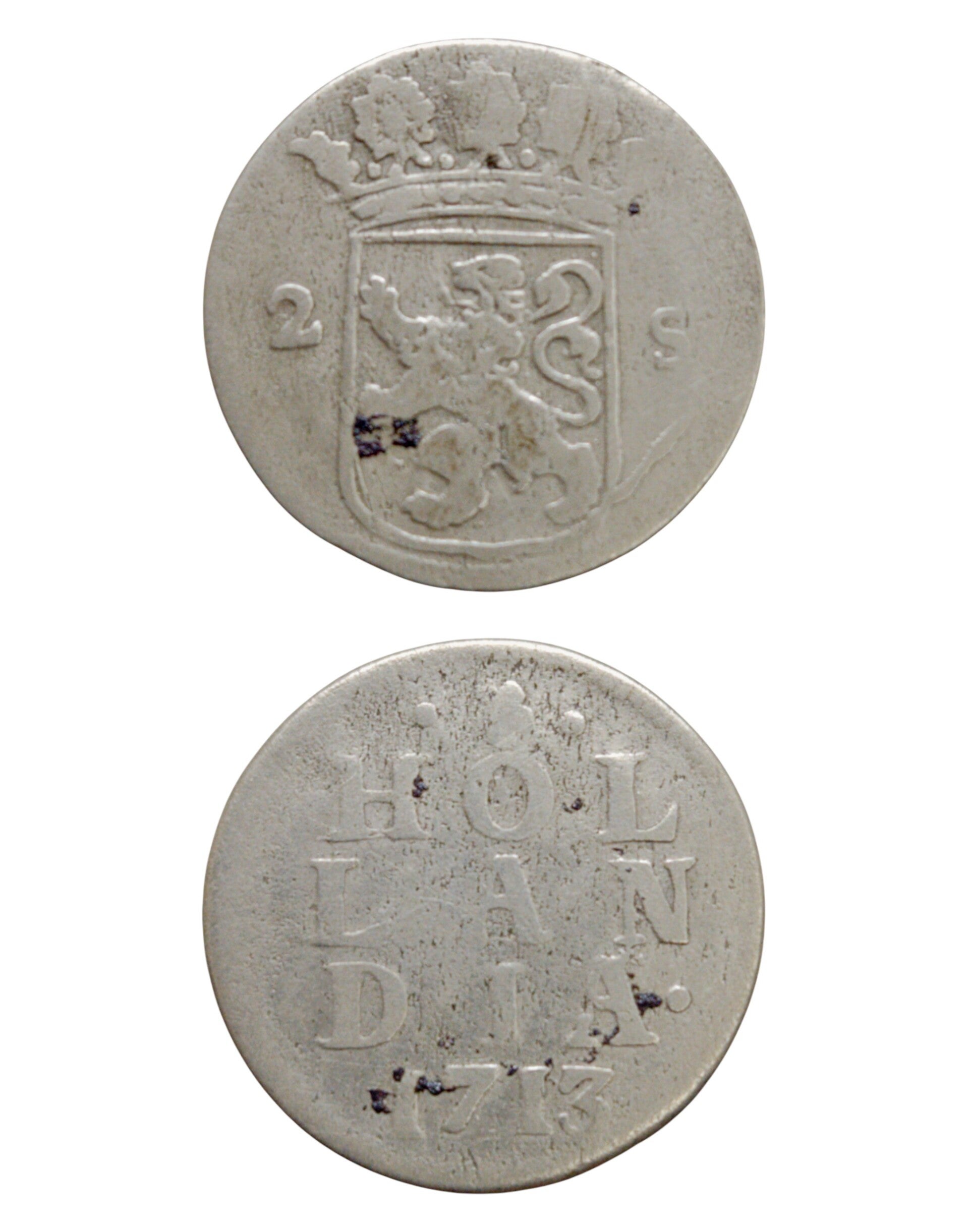 Netherlands › Dutch Republic › Holland 2 Stuivers 1713 "Double Wapenstuiver" Ref: KM# 48, Ver# 56.4, itemnumber: W5172