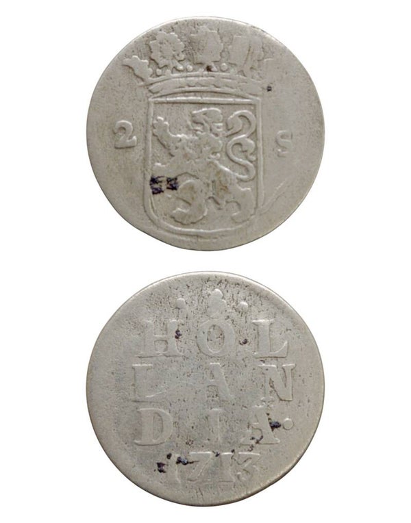 Netherlands › Dutch Republic › Holland 2 Stuivers 1713 "Double Wapenstuiver" Ref: KM# 48, Ver# 56.4, itemnumber: W5172