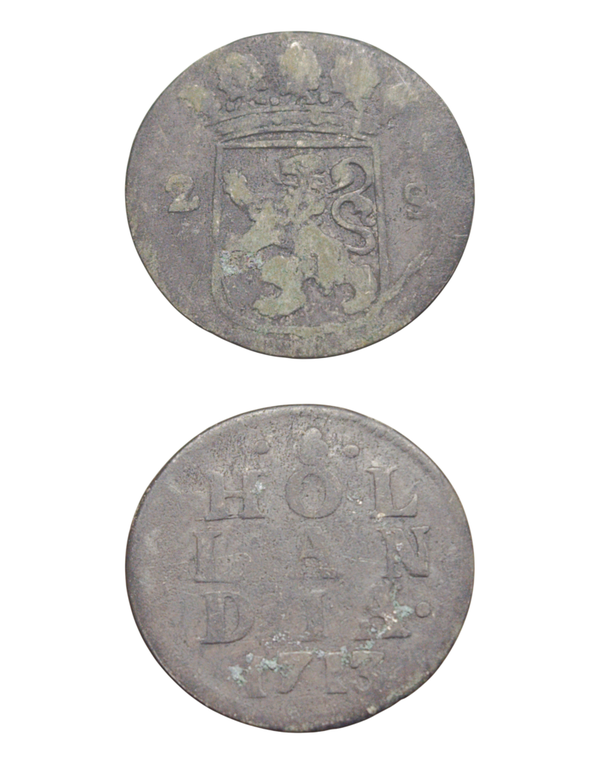 Netherlands › Dutch Republic › Holland 2 Stuivers 1713 "Double Wapenstuiver" Ref: KM# 48, Ver# 56.4, itemnumber: W5172