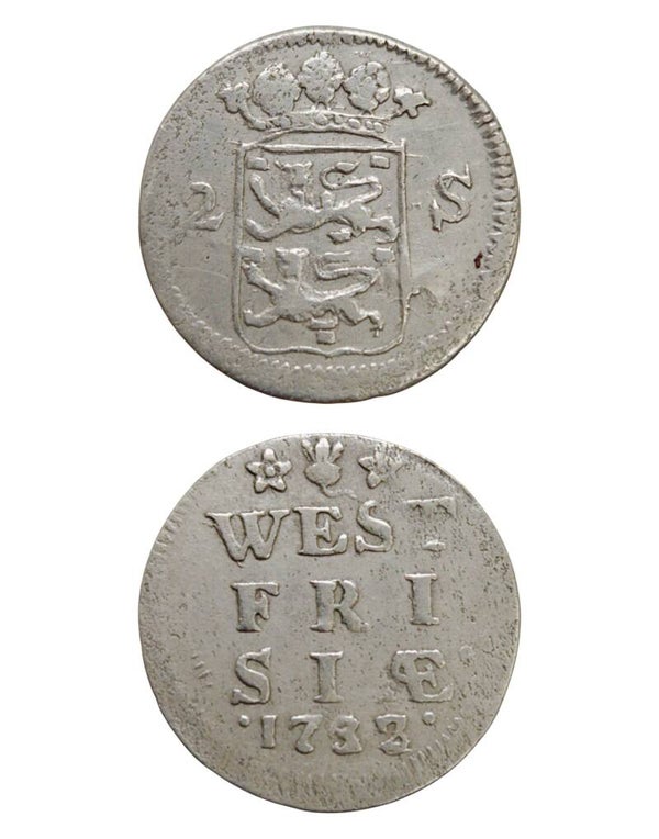 Netherlands › Dutch Republic › West Friesland 2 Stuivers 1733 "Double Wapenstuiver" WEST/FRISIA; arms Ref: KM# 106.2, Ver# 75.4, itemnumber: W5180
