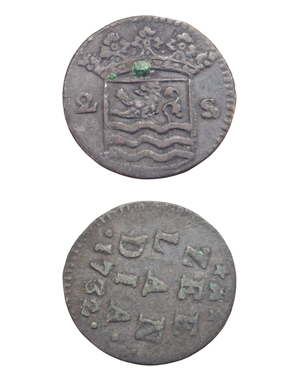 Netherlands › Dutch Republic › Zeeland 2 Stuivers 1732 "Double Wapenstuiver" Ref: KM# 59, Ver# 94.7, itemnumber: W5188