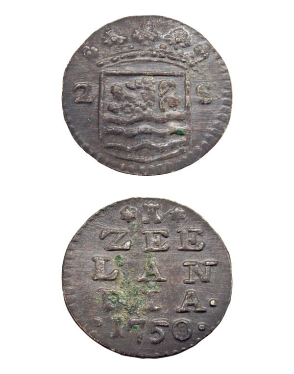 Netherlands › Dutch Republic › Zeeland 2 Stuivers 1750 "Double Wapenstuiver" Ref: KM# 59, Ver# 94.7, itemnumber: W5192