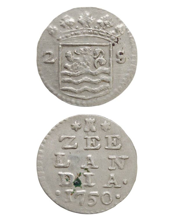 Netherlands › Dutch Republic › Zeeland 2 Stuivers 1750 "Double Wapenstuiver" Ref: KM# 59, Ver# 94.7, itemnumber: W5192