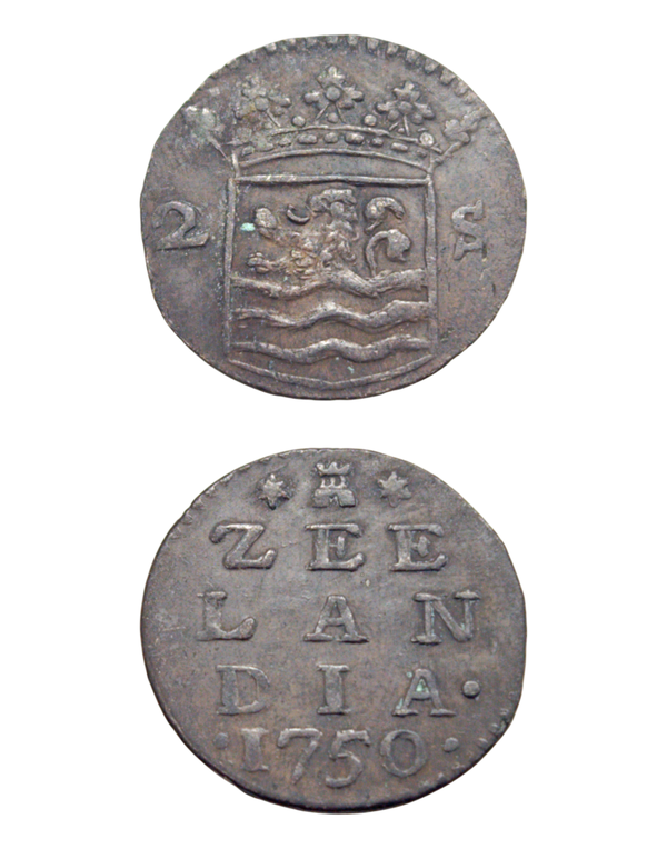 Netherlands › Dutch Republic › Zeeland 2 Stuivers 1750 "Double Wapenstuiver" Ref: KM# 59, Ver# 94.7, itemnumber: W5196