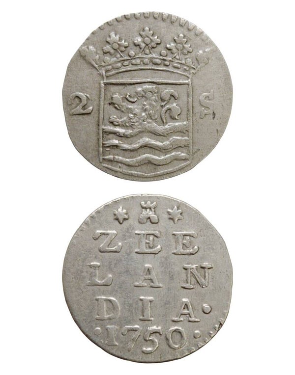 Netherlands › Dutch Republic › Zeeland 2 Stuivers 1750 "Double Wapenstuiver" Ref: KM# 59, Ver# 94.7, itemnumber: W5196