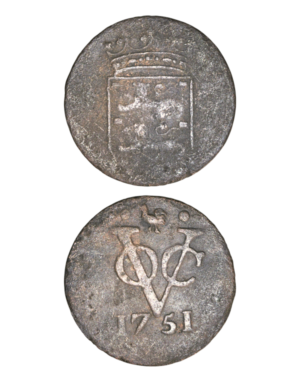 Netherlands East Indies (1601-1949) 1 Duit 1751, West Friesland Hoorn, Teunis Kist, cock, 1741-1761 Ref: KM# 152.3, Passon 15,12, itemnumber: W5228
